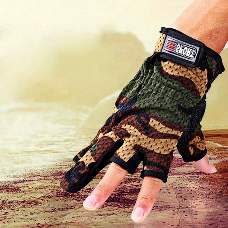Anti Slip Fingerless Fishing Gloves Adjustable Outdoor Fishing Gear