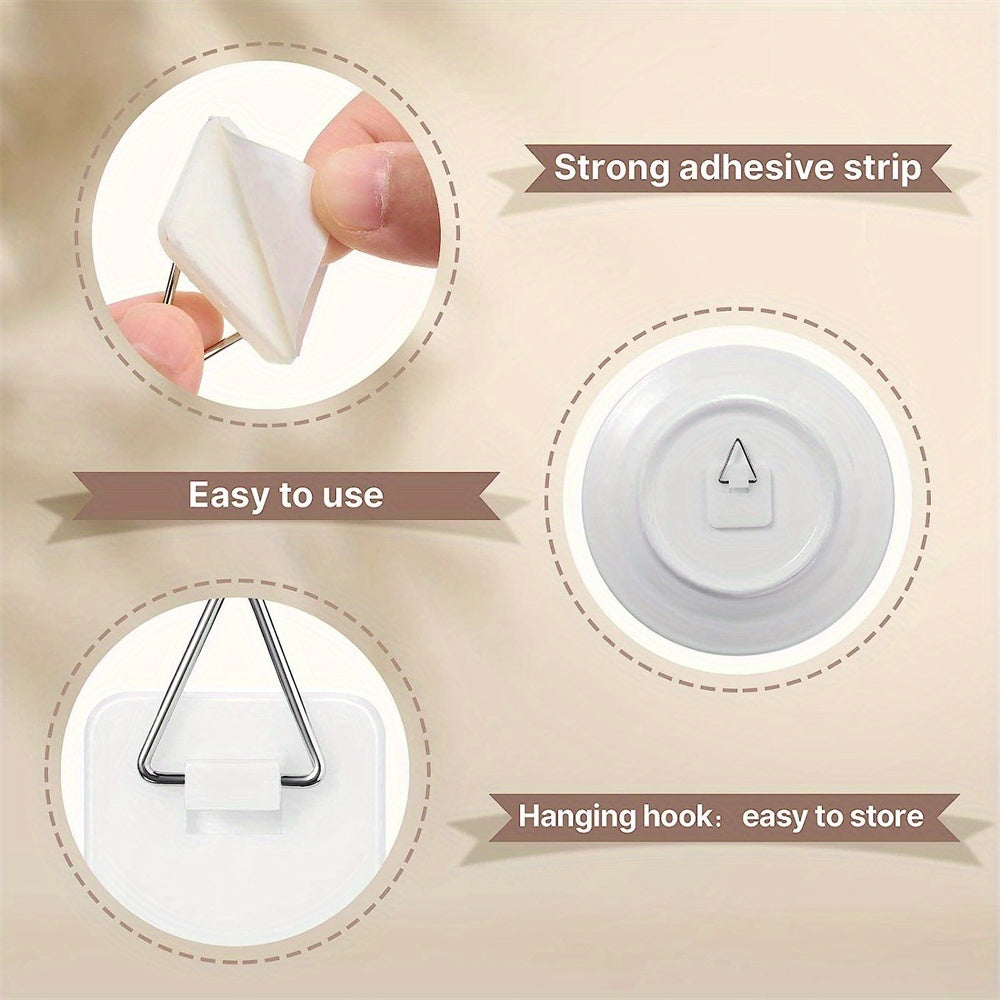 10pcs Invisible Adhesive Plate Hook Vertical Plate Holders for Wall Decor