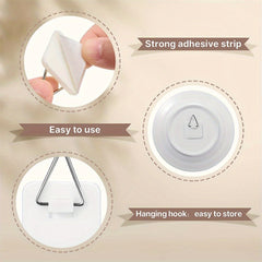 10pcs Invisible Adhesive Plate Hook Vertical Plate Holders for Wall Decor