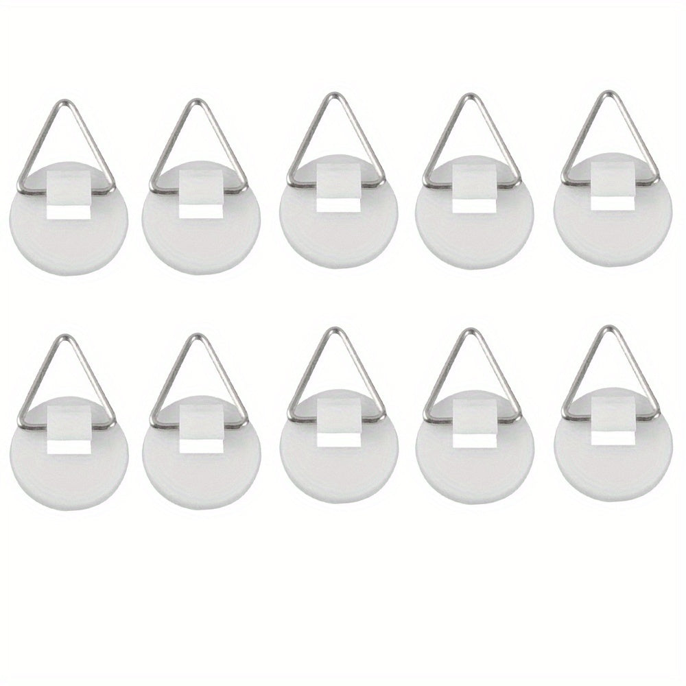 10pcs Invisible Adhesive Plate Hook Vertical Plate Holders for Wall Decor