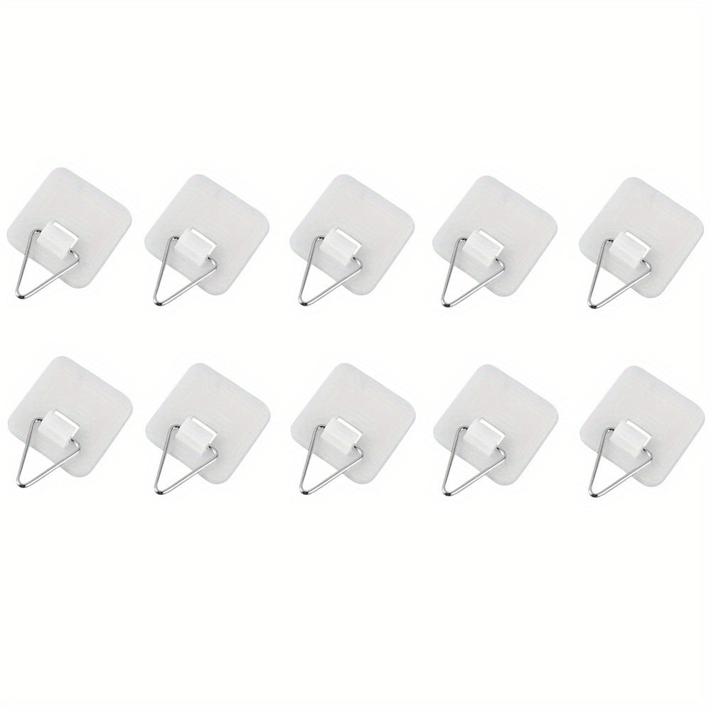 10pcs Invisible Adhesive Plate Hook Vertical Plate Holders for Wall Decor