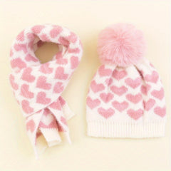 Children's Knitted Hat & Scarf Set - Winter Warm Christmas Hat