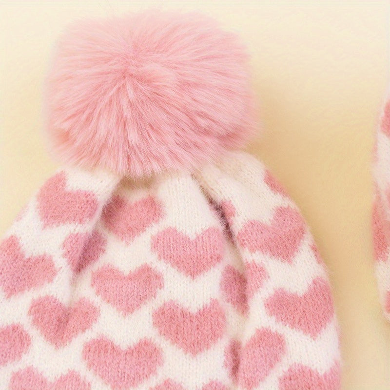 Children's Knitted Hat & Scarf Set - Winter Warm Christmas Hat