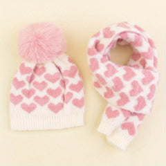 Children's Knitted Hat & Scarf Set - Winter Warm Christmas Hat
