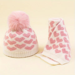 Children's Knitted Hat & Scarf Set - Winter Warm Christmas Hat