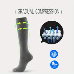 3 Pairs Knee High Compression Socks for Men and Women - Athletic Foot Support
