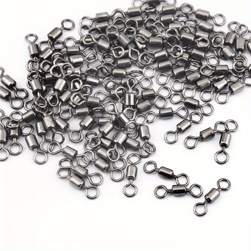 10pcs Fishing Barrel Swivels Hook Line Connectors Saltwater Freshwat