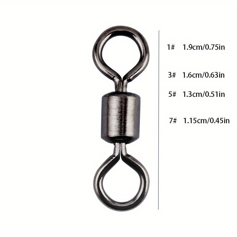 10pcs Fishing Barrel Swivels Hook Line Connectors Saltwater Freshwat