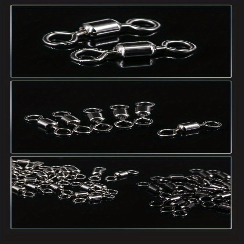 10pcs Fishing Barrel Swivels Hook Line Connectors Saltwater Freshwat