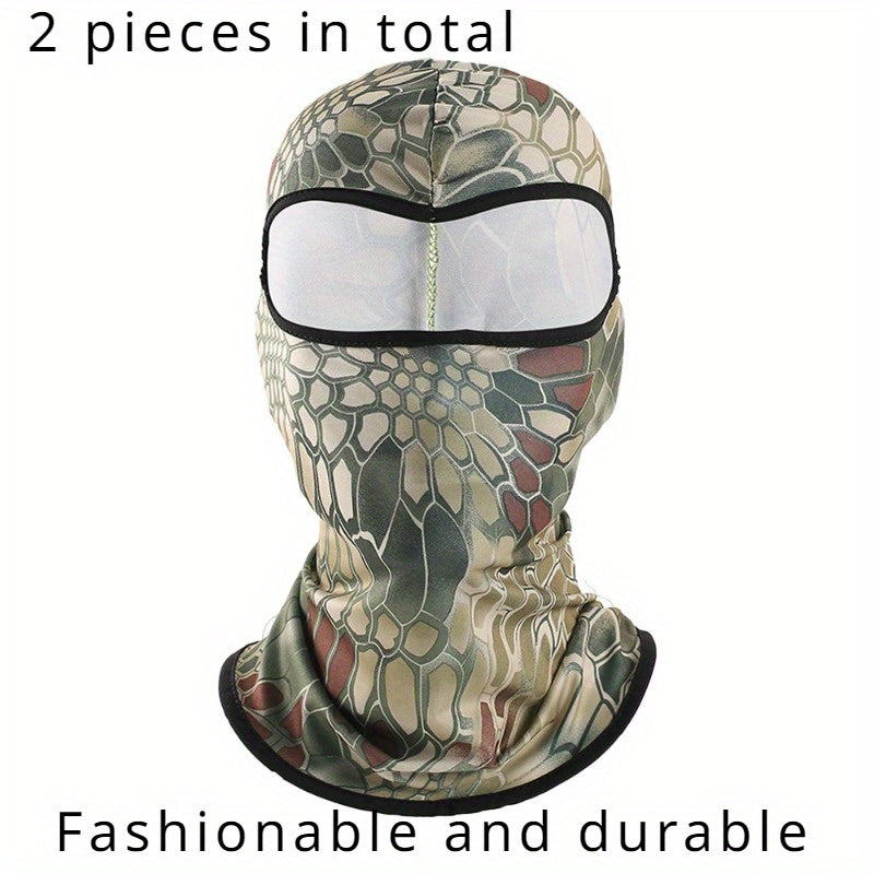 2pcs Balaclava Riding Mask Winter Outdoor Sunscreen Windproof Neck Gaiter