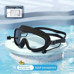 Large Frame Swim Goggles w/Earplugs Anti-Fog Glasses