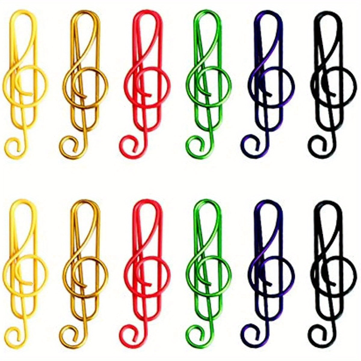 50pcs Musical Notes Metal Paper Clips for Office and School Supplies