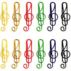 50pcs Musical Notes Metal Paper Clips for Office and School Supplies