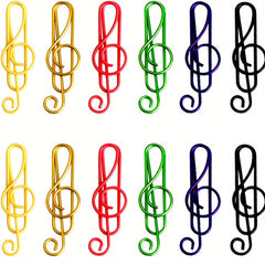 50pcs Musical Notes Metal Paper Clips for Office and School Supplies