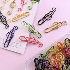 50pcs Musical Notes Metal Paper Clips for Office and School Supplies
