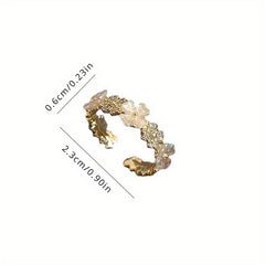 Zircon Flower Ring Adjustable Open Ring Party Jewelry