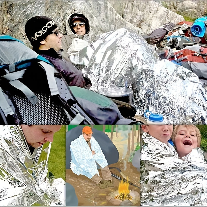 2pcs Emergency Insulation Blanket First Aid Survival Aluminum Film Rescue