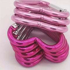 10pcs Heart Shaped Aluminum Keychain Clip Outdoor Camping Hiking Backpack