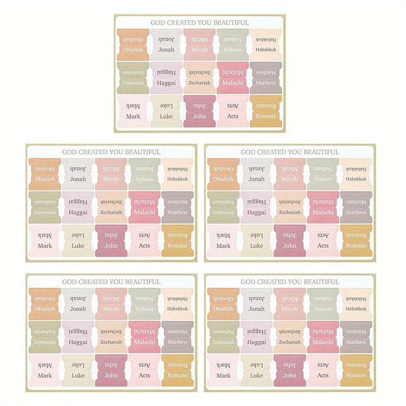 75pcs Laminated Bible Tabs for Women Men Morandi Colors