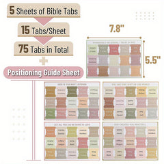 75pcs Laminated Bible Tabs for Women Men Morandi Colors