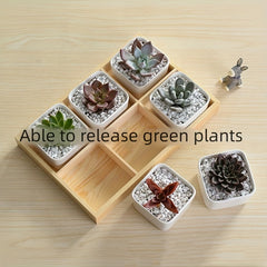 2pcs Wooden Storage Tray With Cube Grids - Vintage Durable Storage Pallet