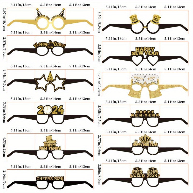 2022 Party Glasses Frame Funny Photo Prop Paper Eyeglasses