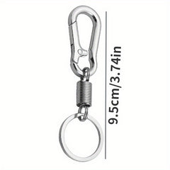 2pcs Spring Keychain Stainless Steel Buckle Clip Keyring