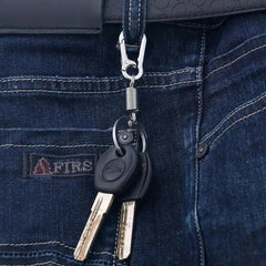 2pcs Spring Keychain Stainless Steel Buckle Clip Keyring