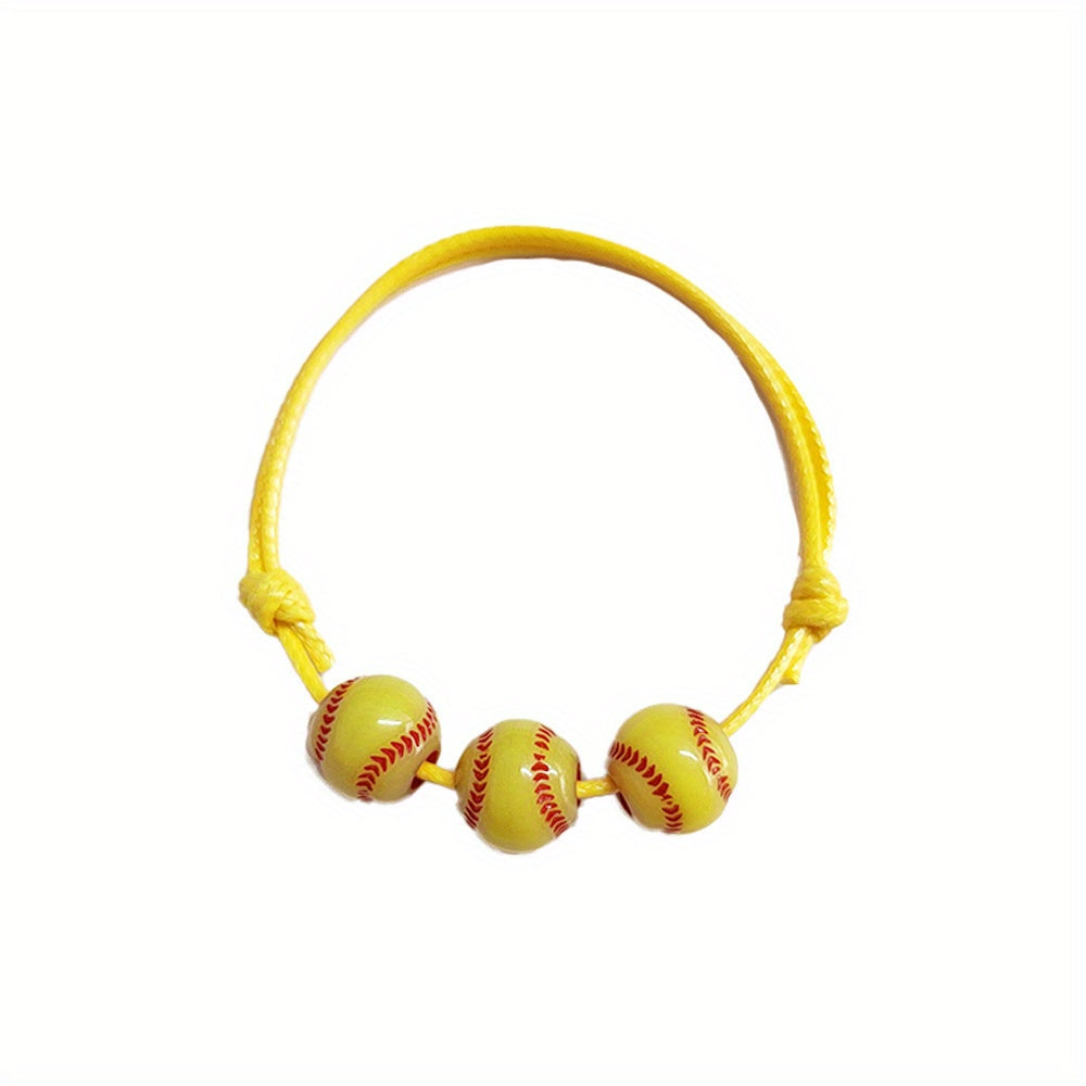Softball Sports Bracelet Hand Rope Adjustable Waterproof Team Bracelet