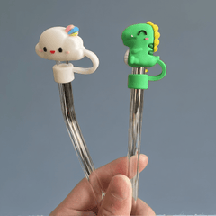 Cartoon Silicone Straw Covers Dustproof Reusable Plugs For 10mm Straw Cup