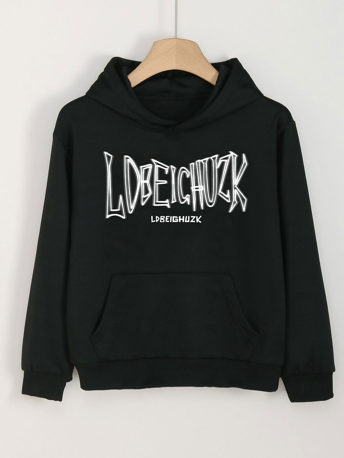 Girls Letter Print Hoodies Comfy Hooded Pullover Tops Spring Fall