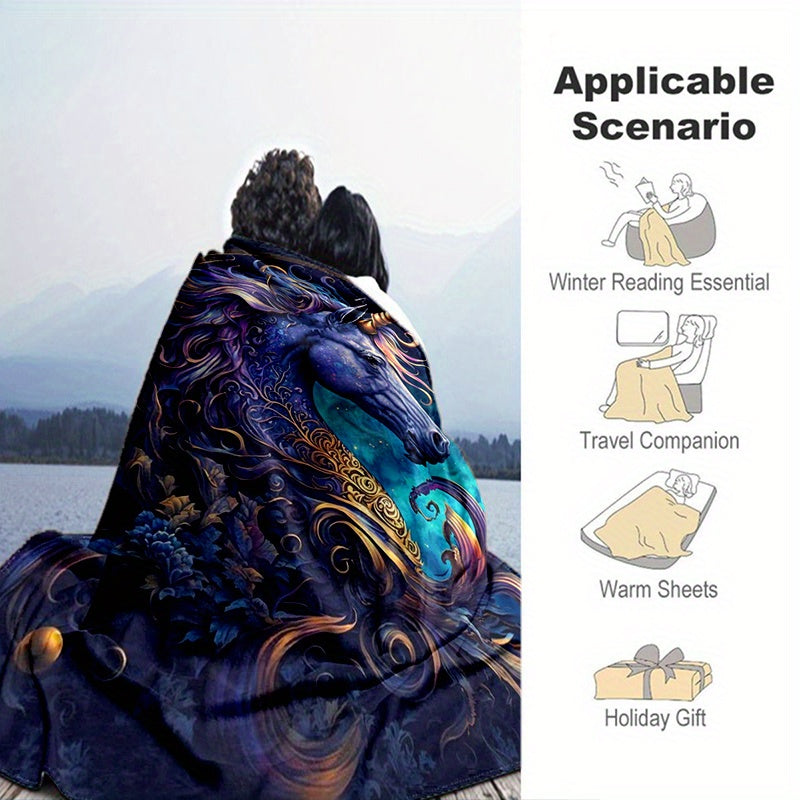 Unicorn Flannel Blanket Cozy Warm Soft for All Season Travelling