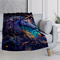 Unicorn Flannel Blanket Cozy Warm Soft for All Season Travelling