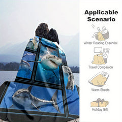 Shark Flannel Blanket Cozy Warm Soft Blanket For Travelling