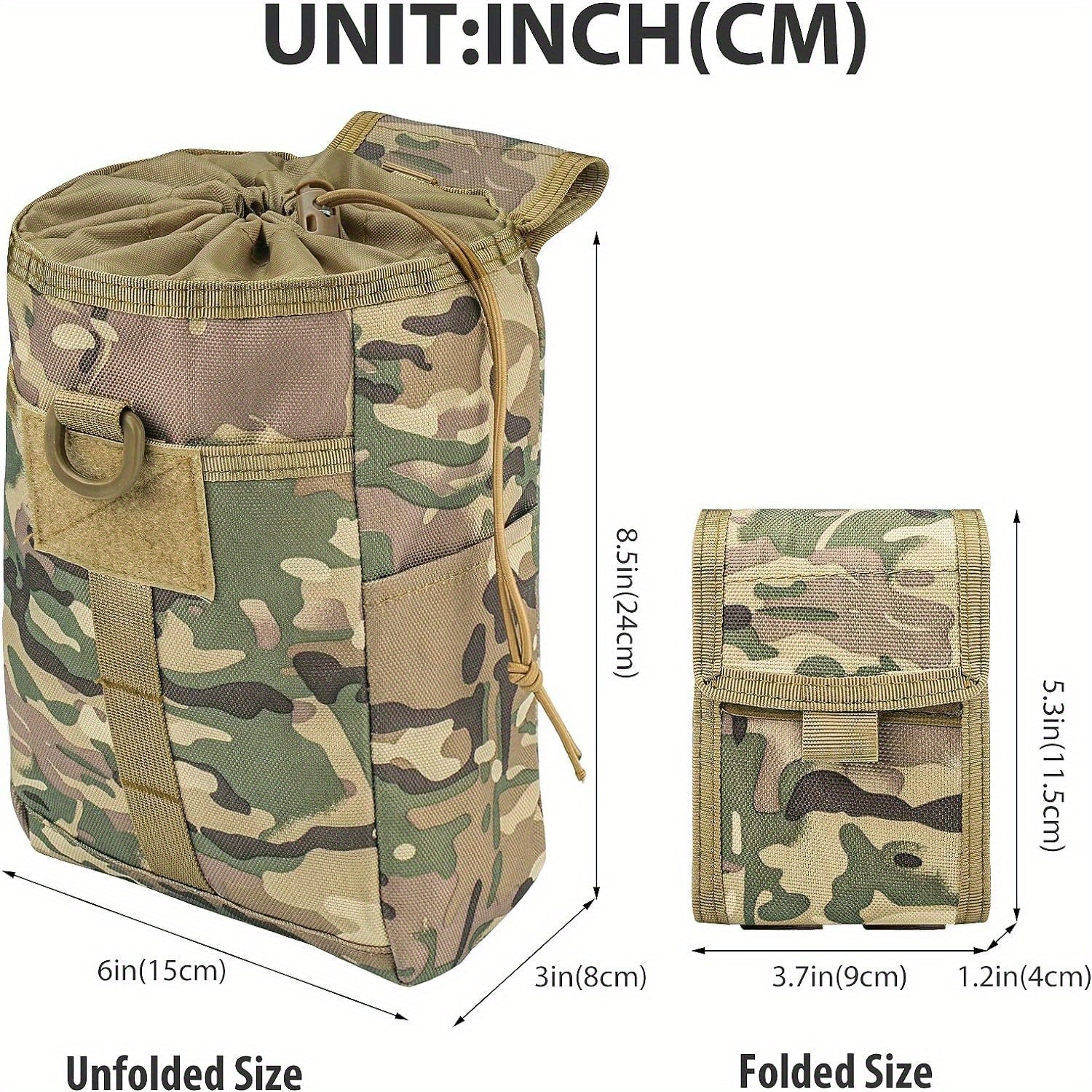 1pc Molle Dump Pouch Drawstring Utility Bag