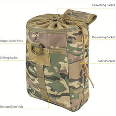 1pc Molle Dump Pouch Drawstring Utility Bag