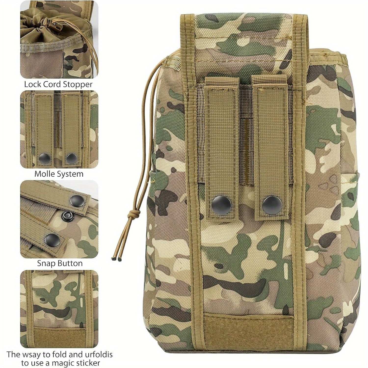 1pc Molle Dump Pouch Drawstring Utility Bag