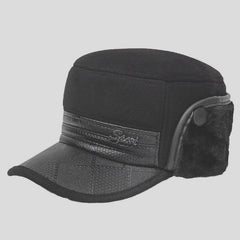 Men's Winter Flat Top Velvet Ear Protection Hat