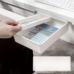 Desk Under Drawer Storage Box Hidden Desk Organizer - No Hole Installation