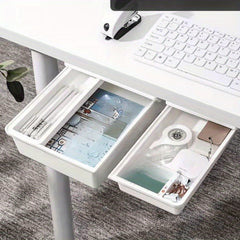 Desk Under Drawer Storage Box Hidden Desk Organizer - No Hole Installation