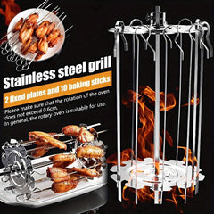 Heat Resistant BBQ Roaster With Stainless Steel Meat Skewer