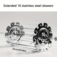 Heat Resistant BBQ Roaster With Stainless Steel Meat Skewer