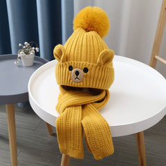 2pcs Baby Winter Hat & Scarf Set, Knitted Warm Keeping Set for Boys And Girls