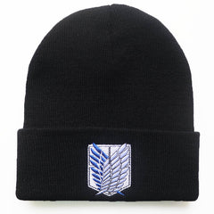 Embroidered Knitted Beanie Hat Winter Ear Protection Warm Hat