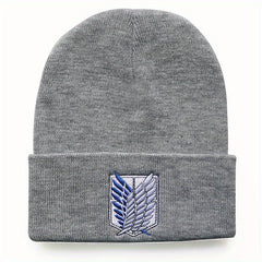 Embroidered Knitted Beanie Hat Winter Ear Protection Warm Hat