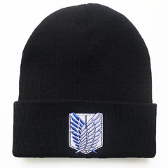 Embroidered Knitted Beanie Hat Winter Ear Protection Warm Hat