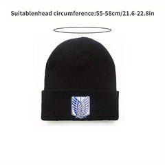 Embroidered Knitted Beanie Hat Winter Ear Protection Warm Hat