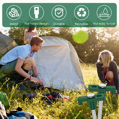 10pcs Tent Stakes Set Metal Camping Ground Pegs Windproof Reusable