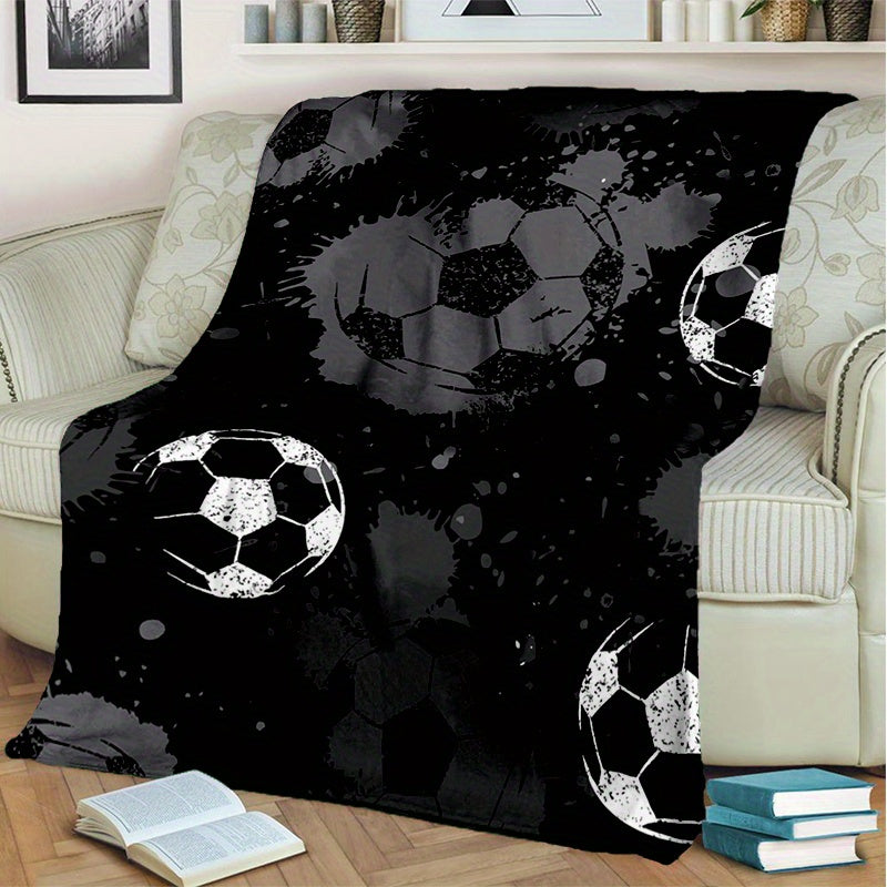 Football Flannel Blanket Cozy Warm Soft Blanket for Traveling