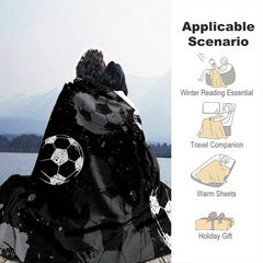 Football Flannel Blanket Cozy Warm Soft Blanket for Traveling